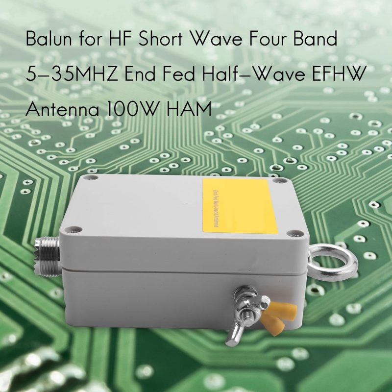 HF Balun: 100W 49:1 Impedance Ratio - Quad-Band 5-35MHz Compact Grey Construction for HAM Radio Shortwave Antenna Setups - Image 3
