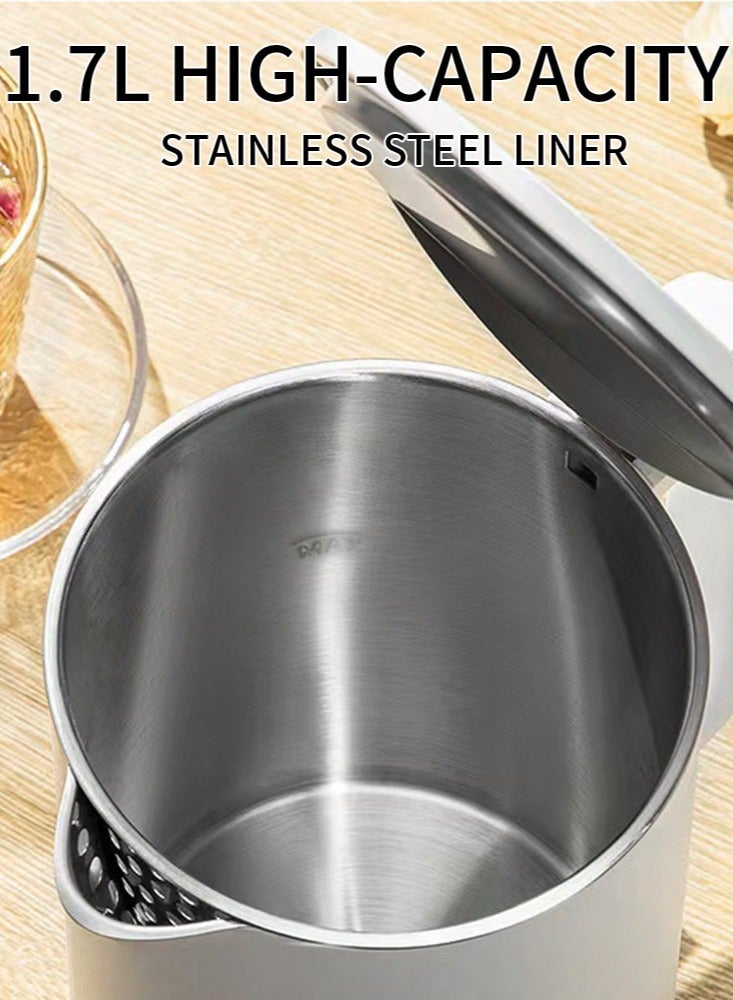 Winning Star Electric Kettle, 304 Stainless Steel Interior, BPA-Free, Double Wall 1.7L Hot Water Boiler, 1500W Tea Kettle with Auto Shut-Off & Boil Dry Protection - Image 4