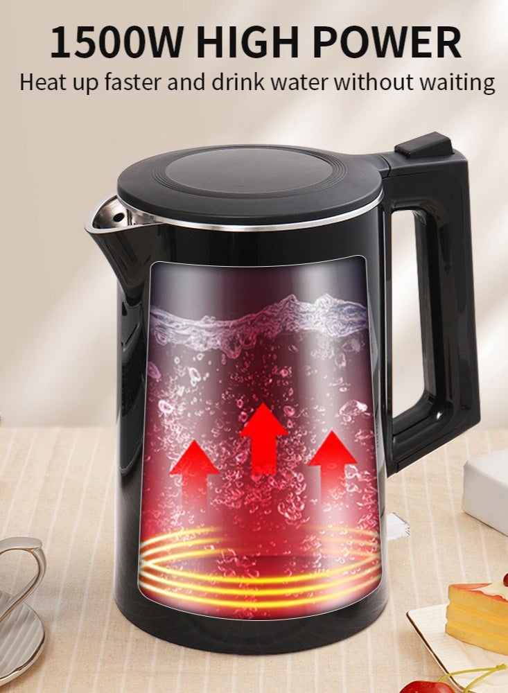 Winning Star Electric Kettle, 304 Stainless Steel Interior, BPA-Free, Double Wall 1.7L Hot Water Boiler, 1500W Tea Kettle with Auto Shut-Off & Boil Dry Protection - Image 3