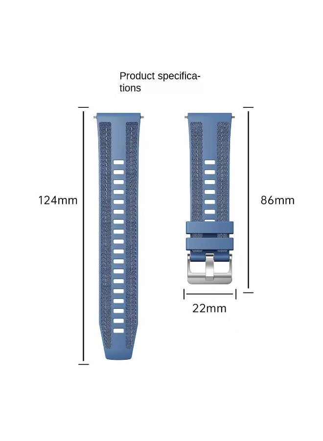 22mm Silicone Strap For Watch GT5 46mm | GT5 Pro | GT4 46mm | GT3 46mm | GT2 46mm | GT2 Pro | Watch Buds | Watch 3 Pro | Ultimate | GT3 Pro Smooth Flexible and Durable Strap (N Blue) - Image 2