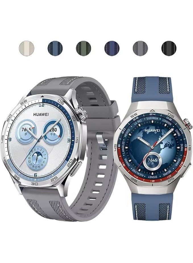 22mm Silicone Strap For Watch GT5 46mm | GT5 Pro | GT4 46mm | GT3 46mm | GT2 46mm | GT2 Pro | Watch Buds | Watch 3 Pro | Ultimate | GT3 Pro Smooth Flexible and Durable Strap (N Blue) - Image 3