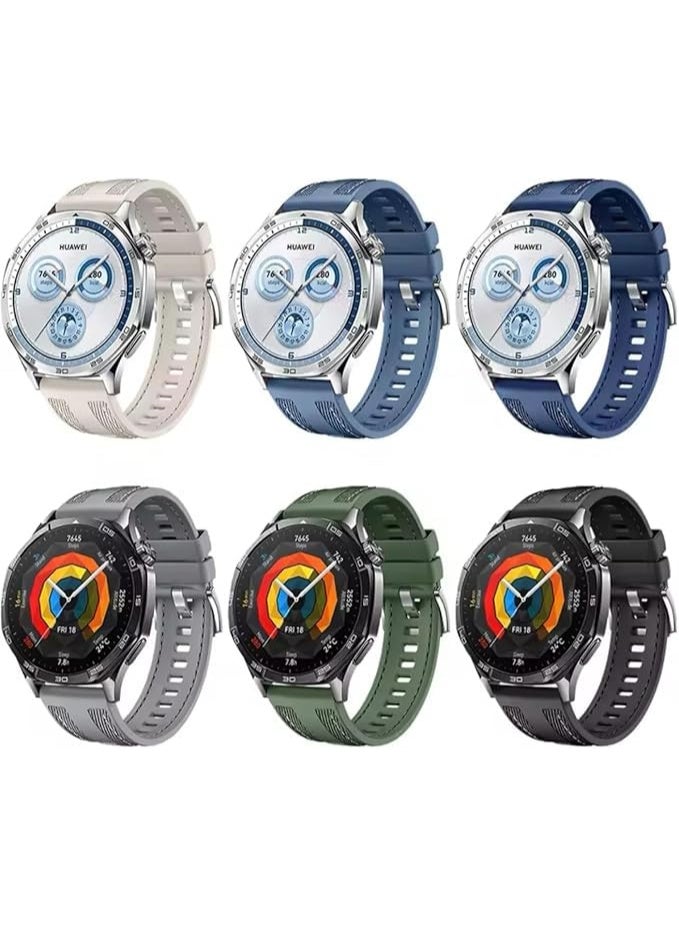 22mm Silicone Strap For Watch GT5 46mm | GT5 Pro | GT4 46mm | GT3 46mm | GT2 46mm | GT2 Pro | Watch Buds | Watch 3 Pro | Ultimate | GT3 Pro Smooth Flexible and Durable Strap (N Blue) - Image 4