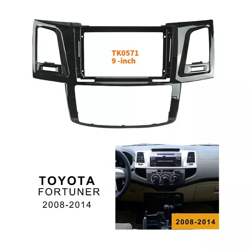 ModishOmbre Modorwy ABS300 Plastic Material 9 inch Toyota Car Stereo Frame with Wiring Suitable for Base Model Toyota Fortuner 2008-2015 - Image 5