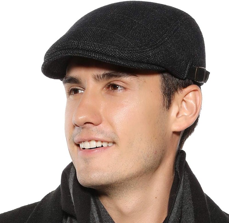 Sumolux Mens Newsboy Cap Winter Beret Hat Cabbie Flat Cap - Image 1