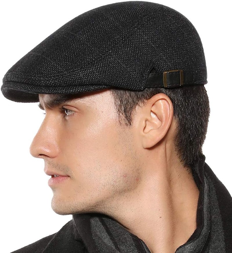 Sumolux Mens Newsboy Cap Winter Beret Hat Cabbie Flat Cap - Image 2