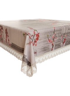 Kuber Industries Kuber Industries Square Table Cover for 4 Seater|PVC Waterproof Floral Pattern Tablecloth Indoor & Outdoor|48x48 Inch (Gray)  - Image 3