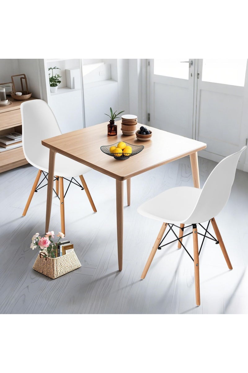 PRIMO PLUS Plastic Office Chair with Wood Legs White - Image 3