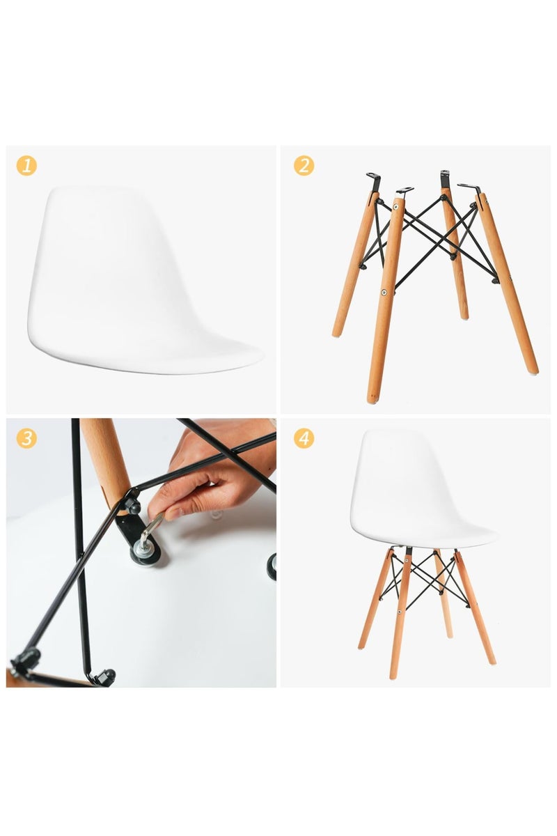 PRIMO PLUS Plastic Office Chair with Wood Legs White - Image 5