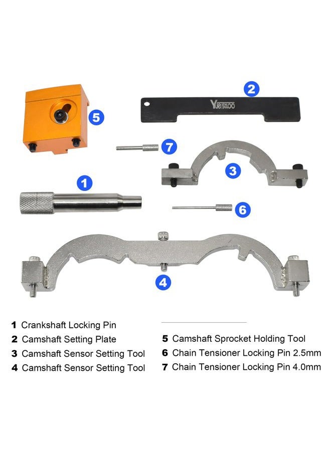 Yuesstloo Turbo Engine Timing Tool Kit for Vauxhall Opel Chevy Chevrolet Aveo Cruze 1.0 1.2 1.4, Camshaft Holding Locking Tool Set with Case & Gloves - Image 3
