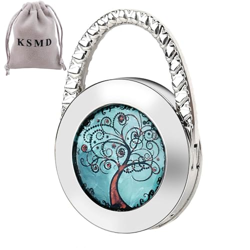 KSMD Purse Hooks for Table and Bars, Portable Purse Hanger Organizers - Foldable Folding Table Hook Hanger (Tree of Life) - Image 1