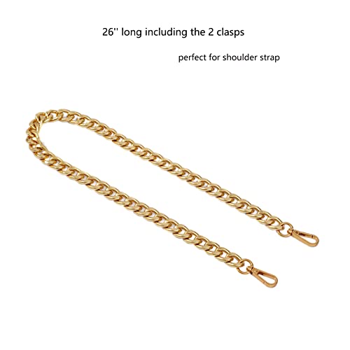 Xiazw Medium Size Fabulous Metal Shoulder Crossbody Purse Strap Replacement Bag Chain Accessories (26‘’, Antique Gold) - Image 2