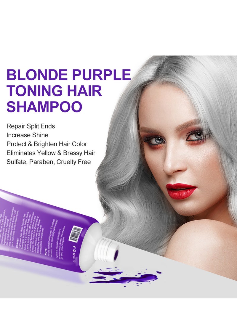 Sefudun 100ml purple shampoo washable natural hair dye temporary hair color (gray)  - Image 5