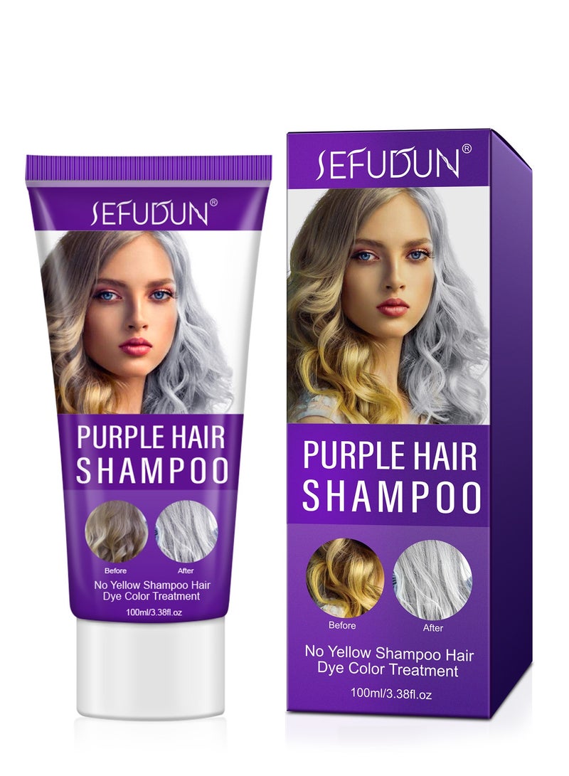 Sefudun 100ml purple shampoo washable natural hair dye temporary hair color (gray)  - Image 4
