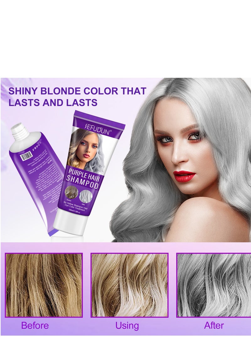 Sefudun 100ml purple shampoo washable natural hair dye temporary hair color (gray)  - Image 2