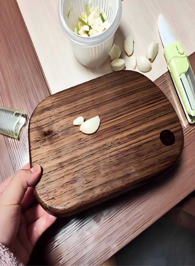 مالتي باي لوح تقطيع من خشب الجوز الأسود الأمريكي الصلب من مولتي باي، لوح تقطيع صغير الحجم للستيك والجبن، لوح مطبخ مقاوم للماء ذو وجهين للحوم، 8.9 بوصة × 6.3 بوصة × 0.8 بوصة - Image 3