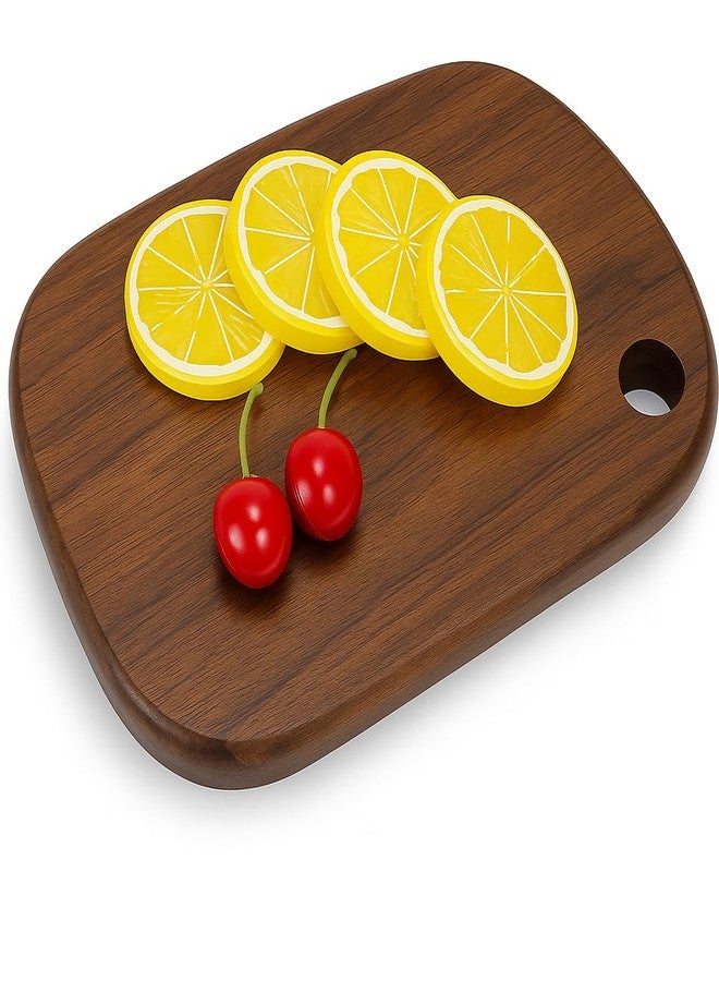 مالتي باي لوح تقطيع من خشب الجوز الأسود الأمريكي الصلب من مولتي باي، لوح تقطيع صغير الحجم للستيك والجبن، لوح مطبخ مقاوم للماء ذو وجهين للحوم، 8.9 بوصة × 6.3 بوصة × 0.8 بوصة - Image 1