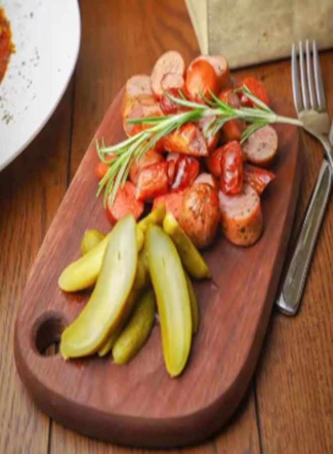 مالتي باي لوح تقطيع من خشب الجوز الأسود الأمريكي الصلب من مولتي باي، لوح تقطيع صغير الحجم للستيك والجبن، لوح مطبخ مقاوم للماء ذو وجهين للحوم، 8.9 بوصة × 6.3 بوصة × 0.8 بوصة - Image 2