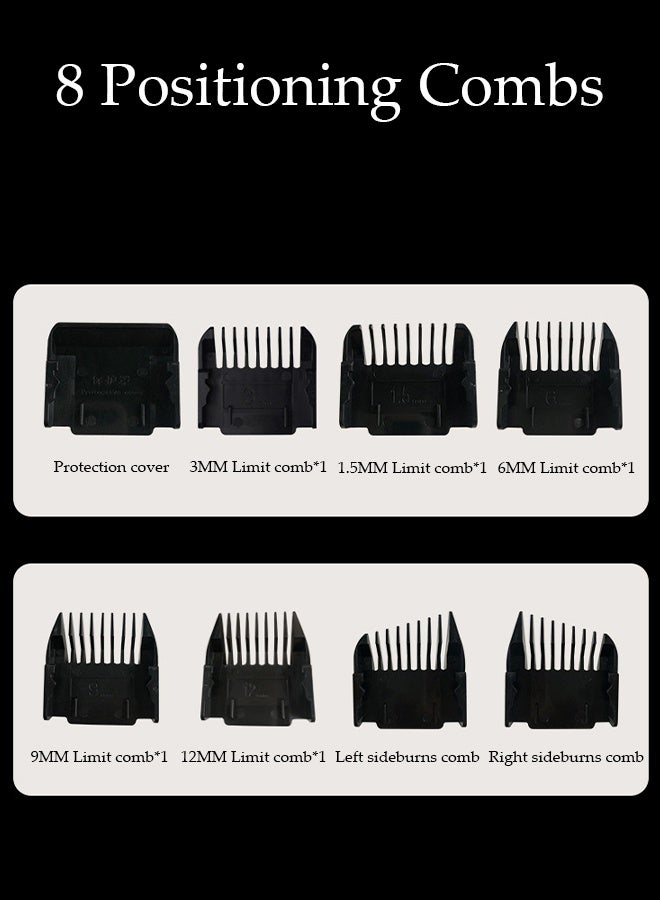 DUNISO مجموعة ماكينة حلاقة شعر قابلة لإعادة الشحن بدون سلك - مجموعة تصفيف احترافية للحلاقين - ماكينة قص شعر ذكية كهربائية مع شاشة رقمية - 7 أنواع من أمشاط التحديد - مجموعة قص الشعر بمحرك توربو - ماكينات قص شعر للرجال احترافية - Image 5
