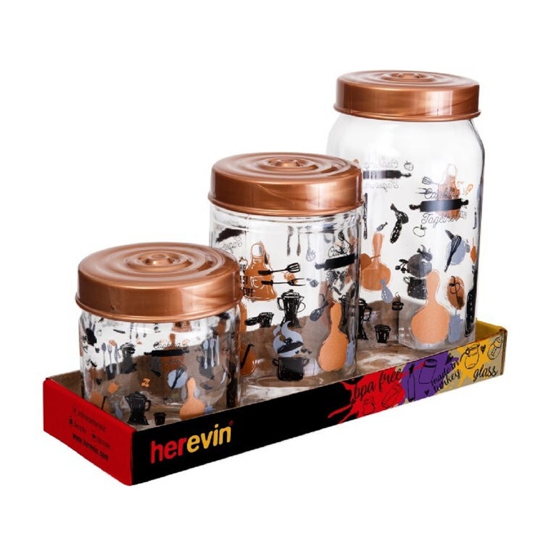 Herevin 139357-810 Patterned Jar Set of 3 (425-660-1000 ml) - Image 5