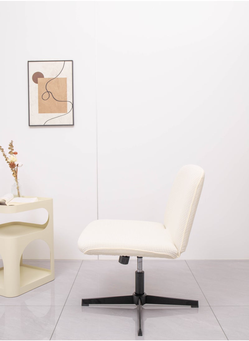 Generic - Waterproof Armless Chair Slipcover Stretch Criss Cross Slip Cover Accent Chair Covers Jacquard Wide Seat Office Desk Chair Cover for Swivel Task Vanity Furniture Mid Back Accent Chair Cover(Just a cover, No chair!) - Image 1