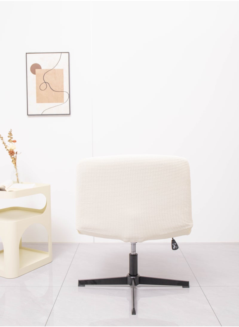 Generic - Waterproof Armless Chair Slipcover Stretch Criss Cross Slip Cover Accent Chair Covers Jacquard Wide Seat Office Desk Chair Cover for Swivel Task Vanity Furniture Mid Back Accent Chair Cover(Just a cover, No chair!) - Image 1