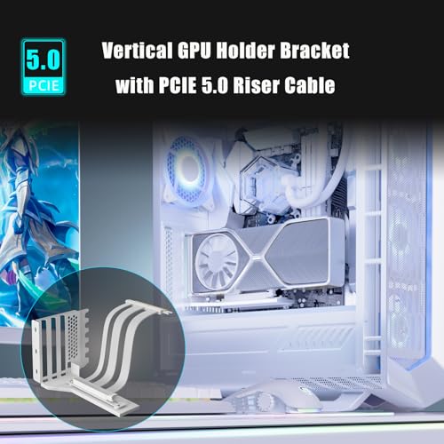 GLOTRENDS PCIe 5.0 2-Slot GPU Vertical Mount Bracket, RTX5090(Ti) RX9070(XT) GPU Ready, Fully Open 7-Slot PCIe/PCI Bracket Panel for Installation - Image 2