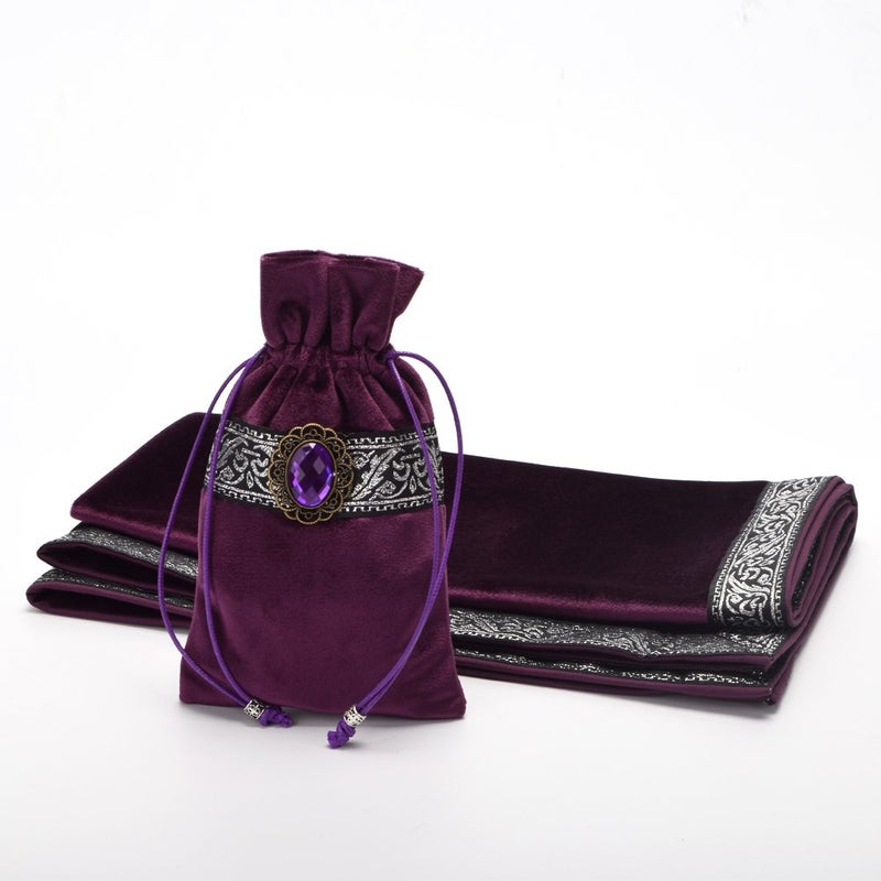 BLESSUME Witch Altar Tarot Table Cloth for Reading Divination Square Cloth Pouch Purple - Image 5