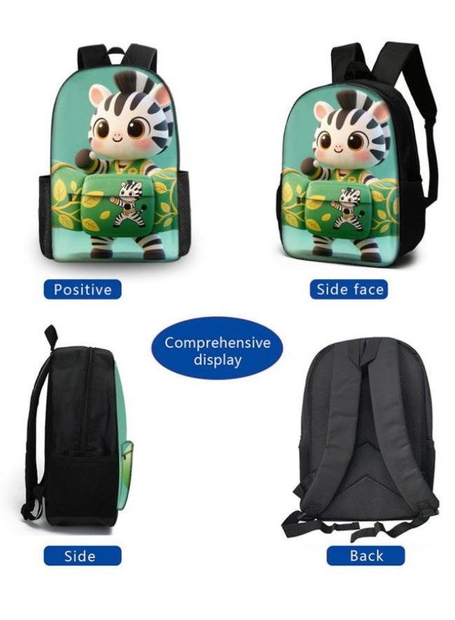 Bright Li Fire Unlock the new fashion of childish fun! Three-piece set of bags, cartoon elements for children and teenagers (students, children, friends' outings, mountain climbing, schooling, etc. can be used) - 82 - Image 3