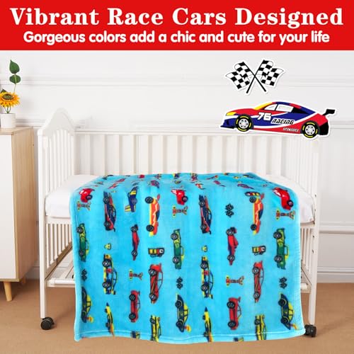 Lukeight Toddler Blanket for Boys and Girls, Plush and Thick Car Blanket Birthday Gifts for Toddler and Baby (Race Cars, 30x40 Inches) - Image 4