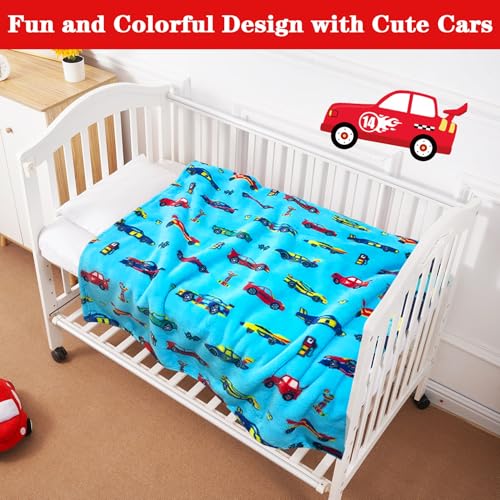 Lukeight Toddler Blanket for Boys and Girls, Plush and Thick Car Blanket Birthday Gifts for Toddler and Baby (Race Cars, 30x40 Inches) - Image 2