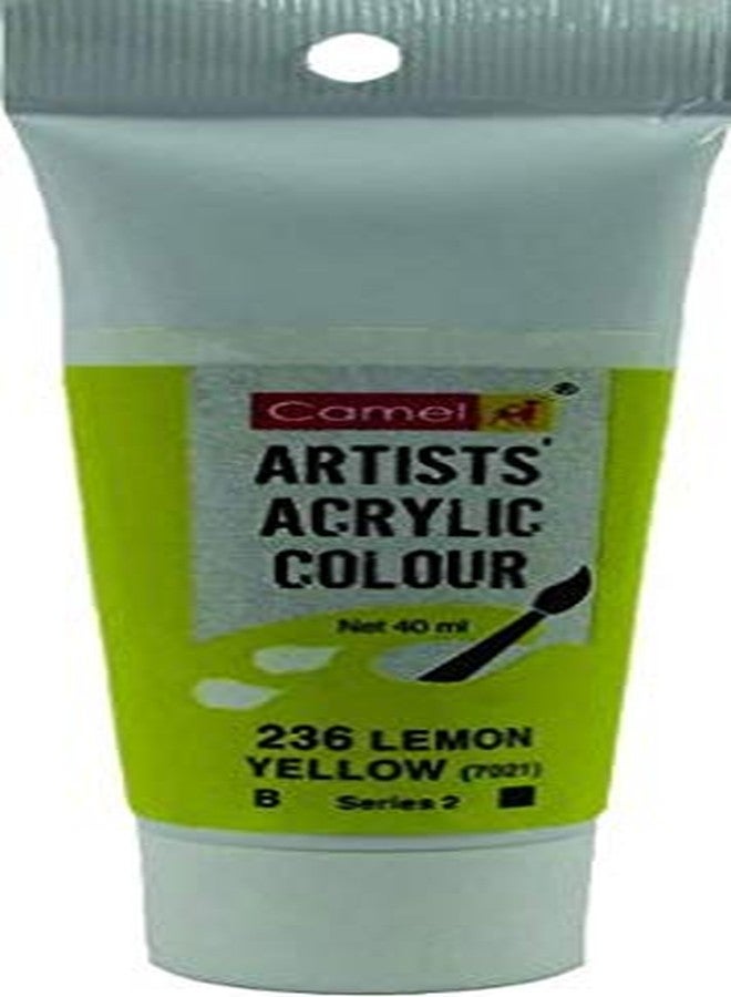 Camlin Kokuyo Camel Artists' Acrylic Colour Tubes (Lemon Yellow, 40 ml)