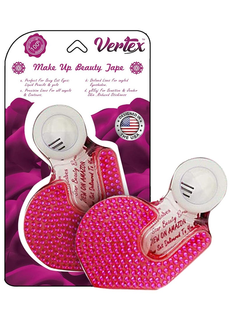 VERTEX - Makeup Tape Eyeliner Stencils Pencil Liquid Liner Wing Tips Firm Hold Clean Edge Eyeshadow Lines Palette Primer Cream Real Beginners Techniques Use Brush Pen Stamp Sharpener Angled Shadow Shields Pads - Image 1