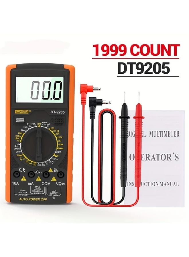 Red Digital Multimeter Tester For Voltage Current Resistance Continuity Testing - Image 1