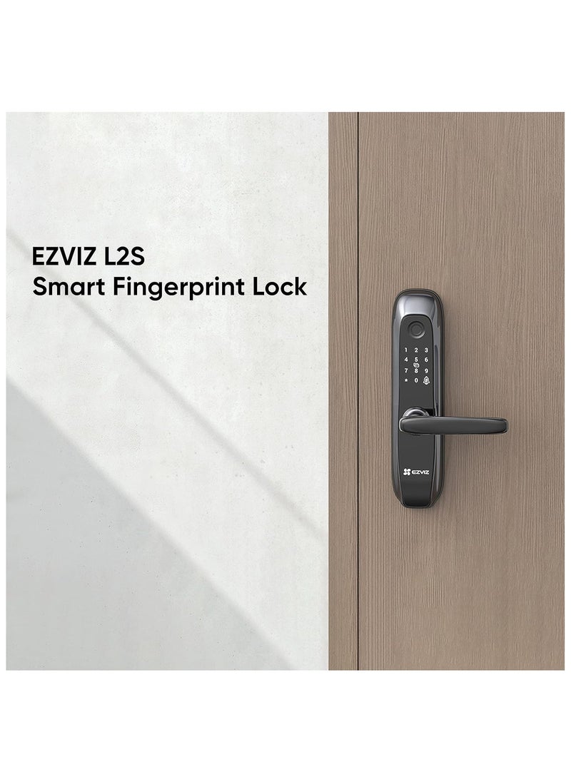EZVIZ - EZVIZ L2S Smart Fingerprint Lock, Keyless Lock with Four Unlock Methods, Real-Time Mobile Alerts, Built-in Electronic Doorbell, Anti-Tamper Alarm, Low-Battery Warning, Easy User Management - Image 1