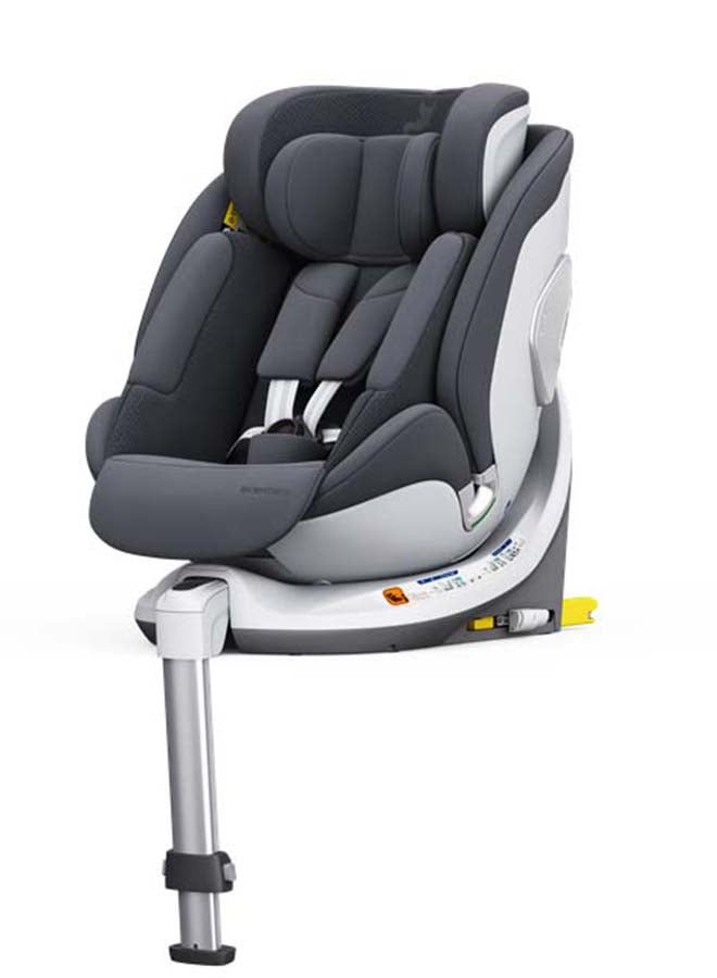 Leclercbaby AURA 360° Rotating i-Size Car Seat with Ventilation & SIPS, 40-150 cm – Dark Grey - Image 1