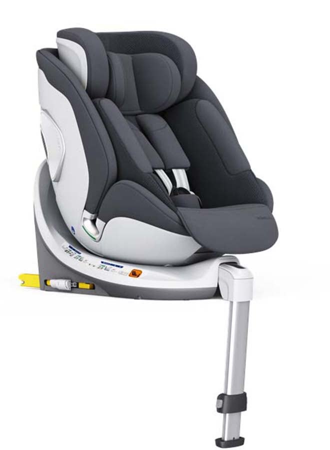 Leclercbaby AURA 360° Rotating i-Size Car Seat with Ventilation & SIPS, 40-150 cm – Dark Grey - Image 5