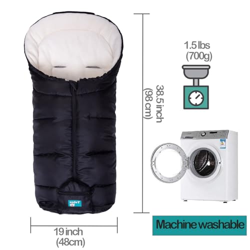 Yobee Weatherproof Toddler Footmuff Universal Sleeping Bag for Stroller, Comfortable Warm Temperature Adjustable Safe Bunting Bag, Waterproof Blanket Fit All Stroller - Image 3