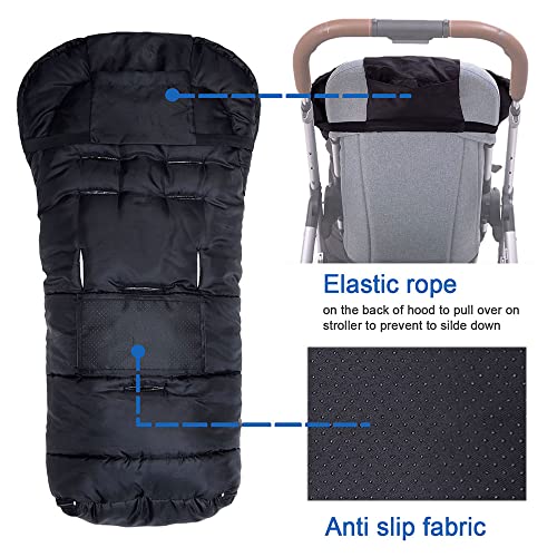 Yobee Weatherproof Toddler Footmuff Universal Sleeping Bag for Stroller, Comfortable Warm Temperature Adjustable Safe Bunting Bag, Waterproof Blanket Fit All Stroller - Image 4