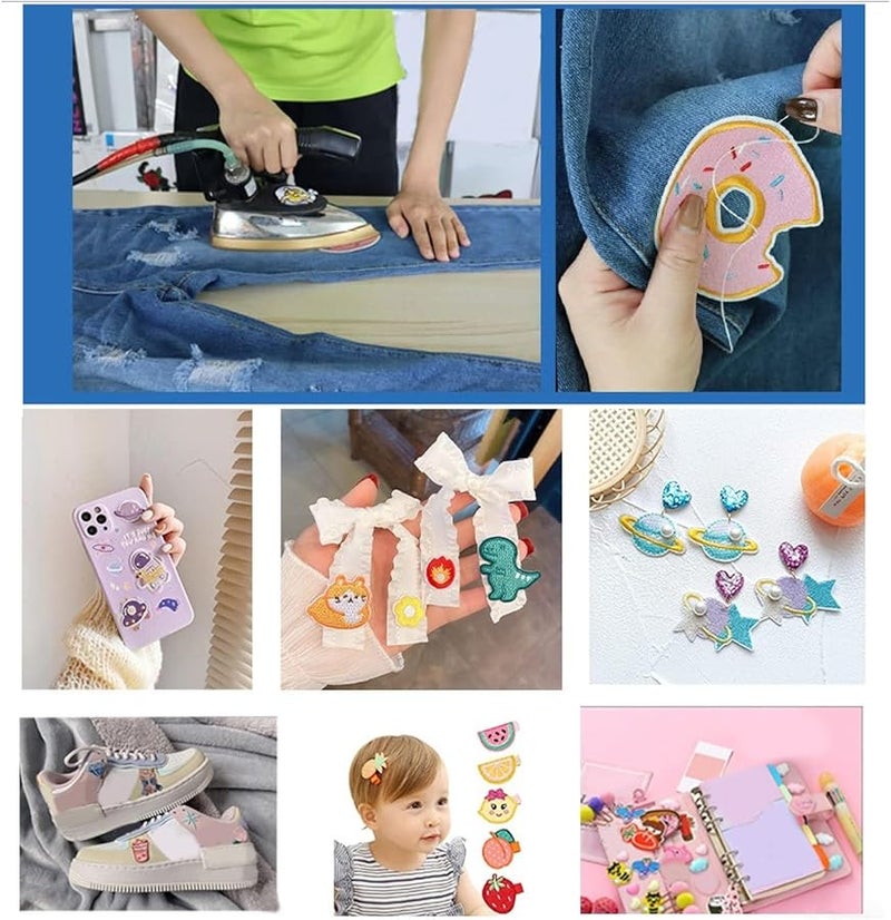 16 قطعة من الرقع المطرزة بالحديد لإصلاح ملابس الرياضة باللون الأسود - Image 2