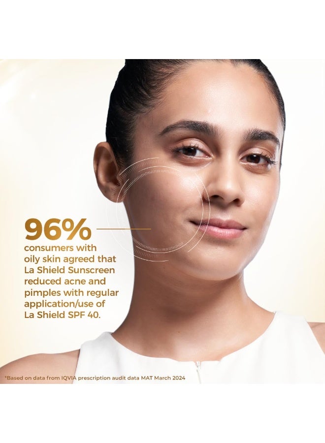 La Shield SPF 40 PA+++ Mineral Sunscreen Gel | Superior Matte Finish | Oil-free | Lightweight | No white cast | For Acne Prone, Oily or sensitive skin |Dermatologist Prescribed | 50g - Image 2