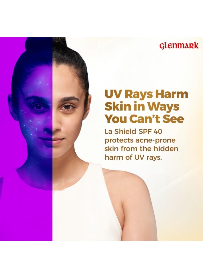 La Shield SPF 40 PA+++ Mineral Sunscreen Gel | Superior Matte Finish | Oil-free | Lightweight | No white cast | For Acne Prone, Oily or sensitive skin |Dermatologist Prescribed | 50g - Image 5