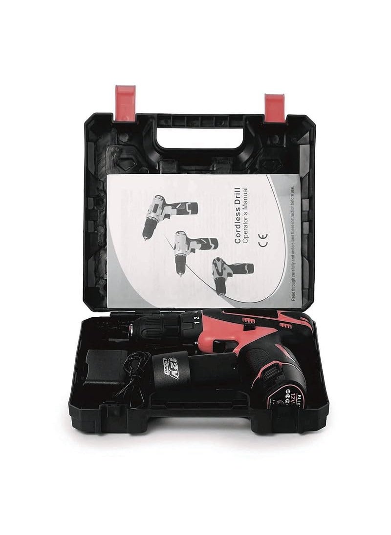SAENTE SAENTE 12V Liion Dual Speed Keyless Chuck Drill Cordless Drill Drill Driver Screwdriver with 2 Batteries LED Torch Variable Speed and Torque Setting 181 With Batteries  - Image 1