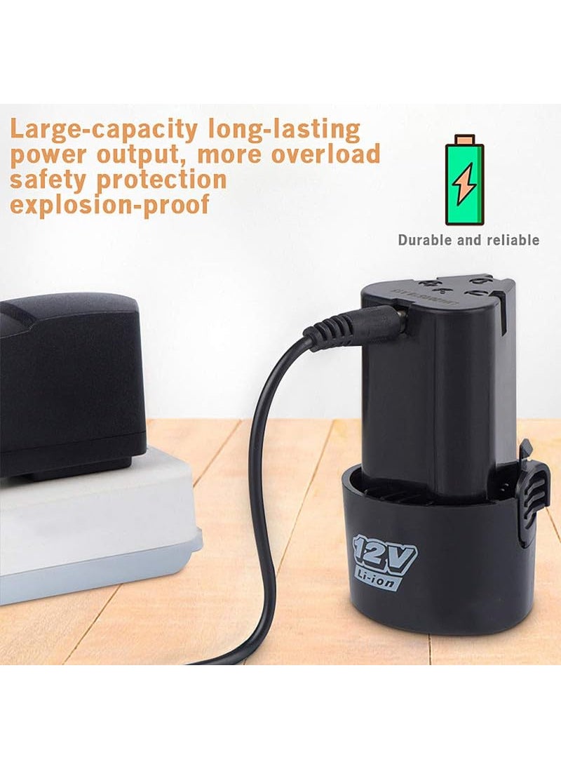 SAENTE SAENTE 12V Liion Dual Speed Keyless Chuck Drill Cordless Drill Drill Driver Screwdriver with 2 Batteries LED Torch Variable Speed and Torque Setting 181 With Batteries  - Image 4