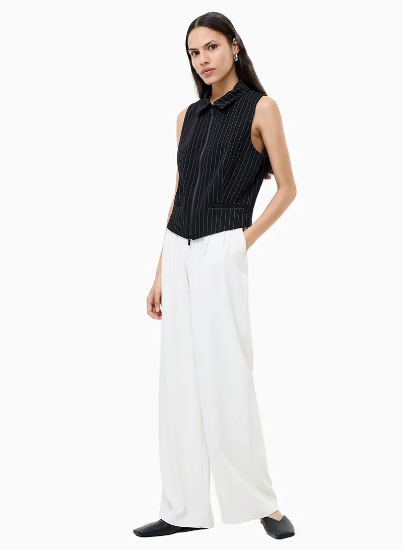 French Connection Morgan Tailored Pinstripe Zip Up Waistcoat