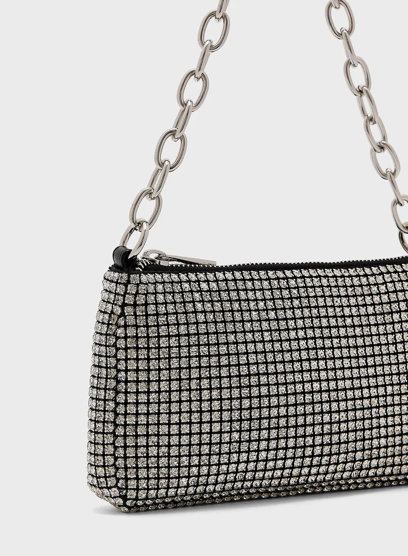 TOPSHOP Fliss Diamante Shopper Bag