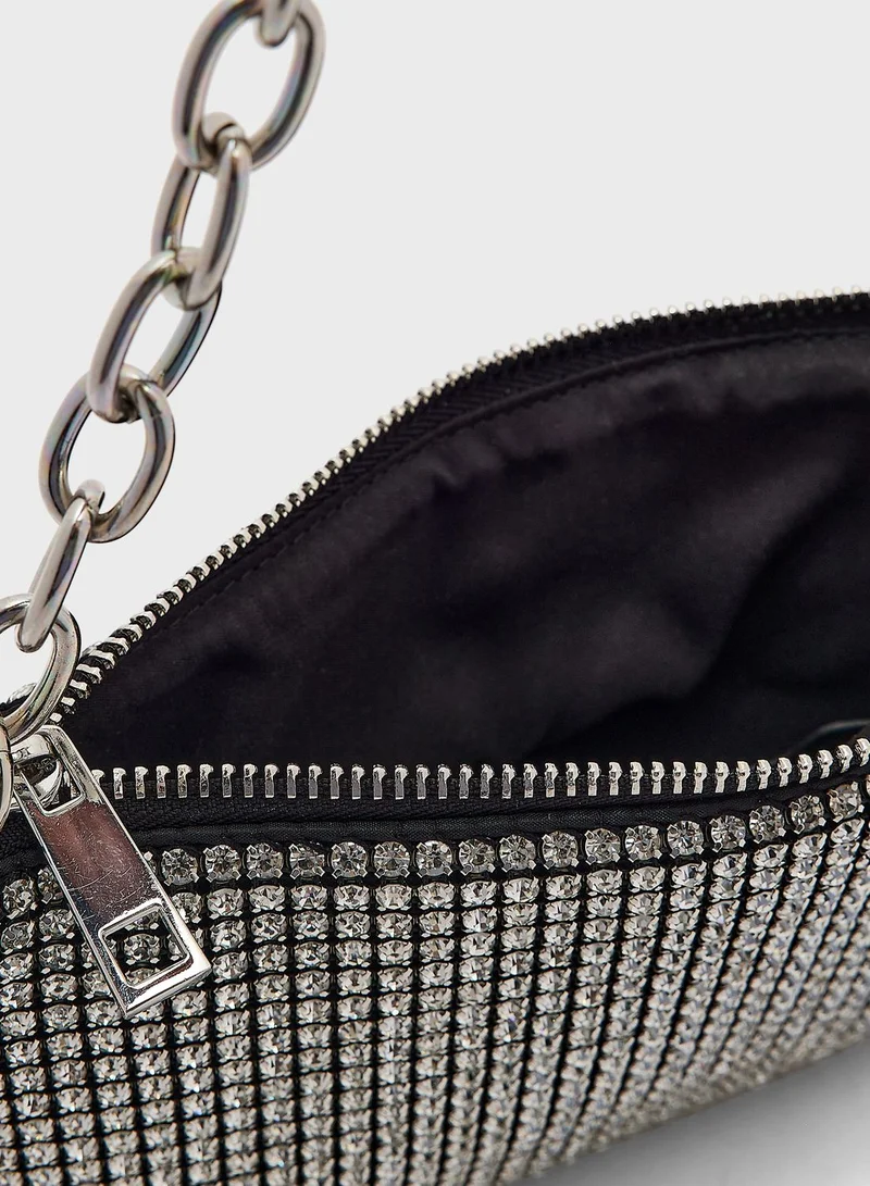 TOPSHOP Fliss Diamante Shopper Bag