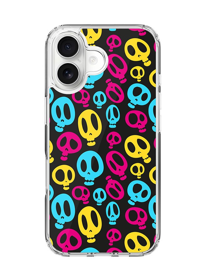 Stylizedd حافظة ماغسيف شفافة كلاسيكية لجهاز آيفون 17 ، حافظة هجين ناعمة حواف مرنة مضادة للسقوط TPU PC جل رقيقة شفافة [مصممة لجهاز آيفون 17] - جمجمة مجنونة بطباعة كاملة