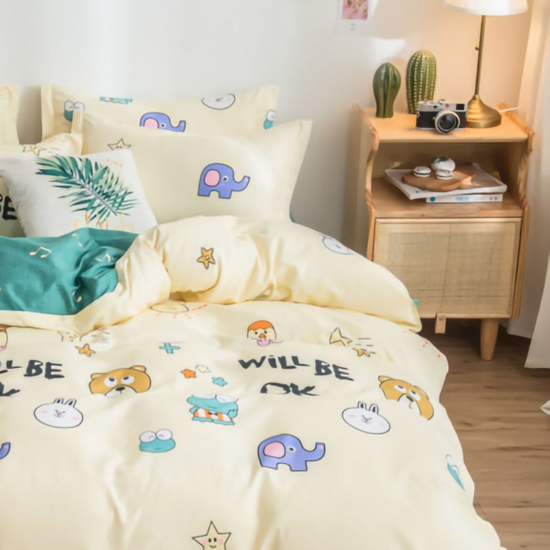 Skin Friendly Quilt Cover Thickened Polyester Soft Brushed Duvet Cover Quilt Bedding for Dormitory Bedroom Animal 180x220cm - Image 4