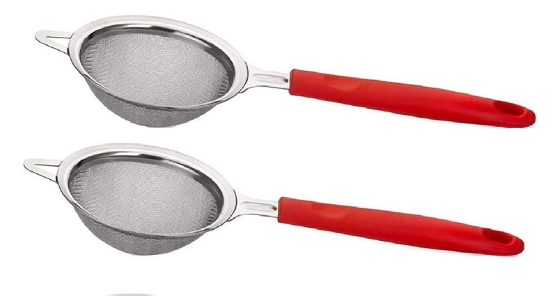 Puno PUNO Tea Strainer for KitchenTea StrainerTea Filter Stainless Steel Strainer for KitchenTea and Coffee Strainer Filter with Stainless Steel Mesh and Plastic Handle2 Piece - Image 1