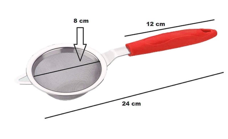 Puno PUNO Tea Strainer for KitchenTea StrainerTea Filter Stainless Steel Strainer for KitchenTea and Coffee Strainer Filter with Stainless Steel Mesh and Plastic Handle2 Piece - Image 3